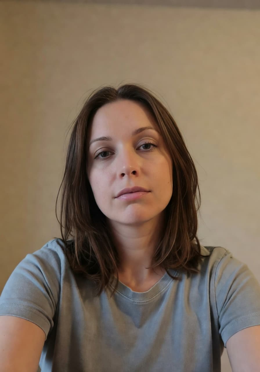 Casual smartphone selfie before being transformed into a professional AI headshot by SelfAI